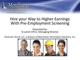 Si Lamm American Tescor-Hire your Way to Lower costs