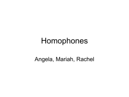 Homophones - BurnsvilleEnglish