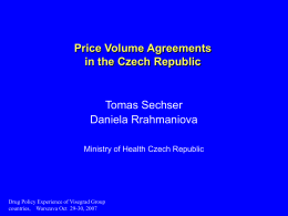 Price Volume Agreements in the Czech Republic