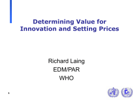 Determining Value for Innovation and Setting Prices