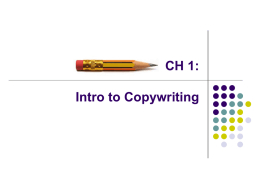 CH 1 Intro to Copywriting