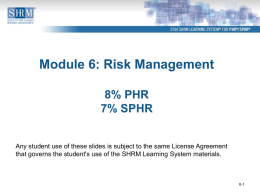Risk Management - Pittsburgh Human Resources Association