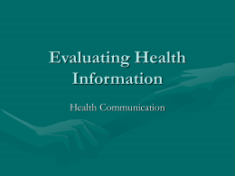 Evaluating Health Information
