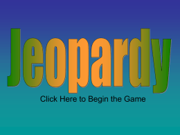 Virus Jeopardy for Mr. Clapp