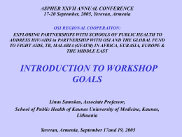 Introduction to workshop goals.