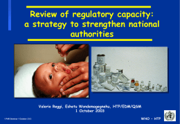 Review of regulatory capacity