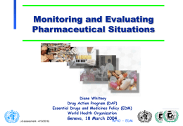 Monitoring & evaluation of pharma situation - WHO archives