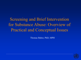Development of Screening and Brief Intervention Procedures