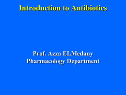 Introduction to antibiotics