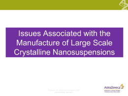Crystalline Drug Nanosuspension Manufacture