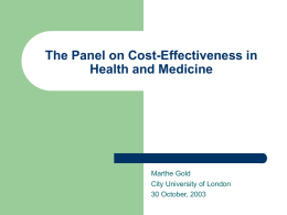 The Panel on Cost-Effectiveness in Health and