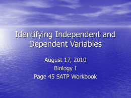 Identifying Independent and Dependent Variables