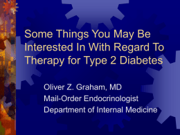 Oral Therapy for Type 2 Diabetes