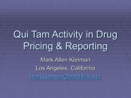 Qui Tam Activity in Drug Pricing & Reporting