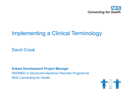 Implementing a Clinical Terminology