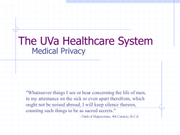 The UVa Healthcare System