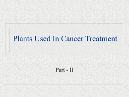 Plants Used In Cancer Treatment