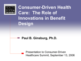 Innovations in Benefit Design: Implications for HSA Rules