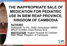 the inappropriate sale of medication for pediatric use in siem reap