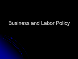 Business and Labor Policy - Senior