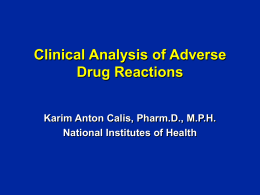 Clinical Analysis of Adverse Drug Reactions
