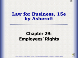 Ch29: Employees Rights
