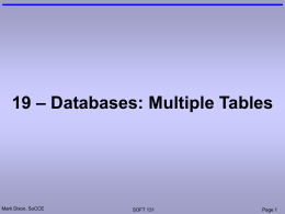 ASP Multiple Tables - Mark Dixon`s web site