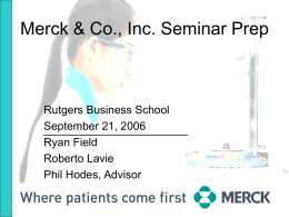 Merck & Co. Seminar Prep