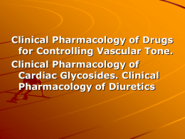 Clinical Pharmacology of Drugs for Controlling Vascular Tone