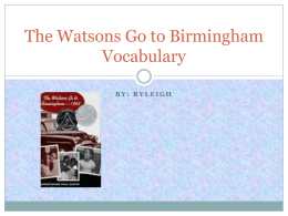 The Watsons Go to Birmingham Vocabulary