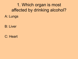 1. Which organ is most affected by drinking alcohol?