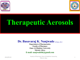 Therapeutic Aerosols