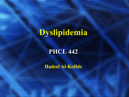 Dyslipidemia PHCL 442
