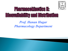 GENERAL PHARMACOLOGY Distribution