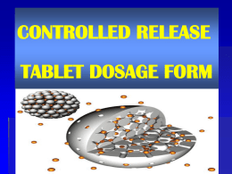 CONTROLLED RELEASE TABLET DOSAGE FORM
