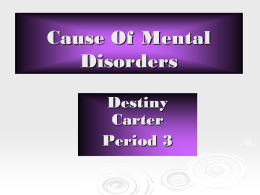Cause Of Mental Disorders