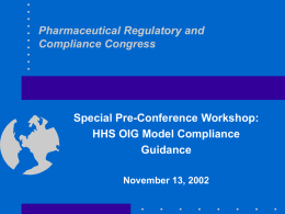 HHS OIG Compliance Guide for the Pharmaceutical Industry