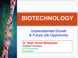 Biotechnology - Dr. Sanjiv Kumar Maheshwari