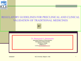 regulatory guidelines for preclinical and clinical validation