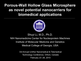 Shuyi Li`s slides_2010 - Annual Unither Nanomedical
