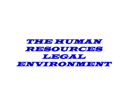 THE HUMAN RESOURCES LEGAL ENVIRONMENT