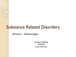 Substance Related Disorders - Candace McBride E