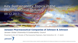 Key Sustainability Topics in the Pharmaceutical Industry 09.12.2013