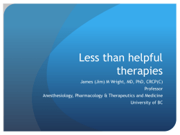 Less than helpful therapies