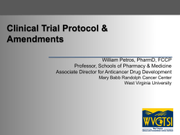 Clinical Trial Protocol and Amendments
