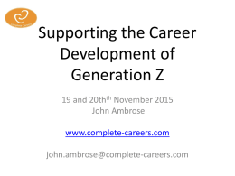 Supporting the career development of Generation Z