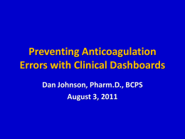 Preventing Anticoagulation Errors with Clinical Dashboards
