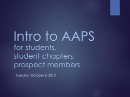 Intro to AAPS - American Association of Pharmaceutical Scientists