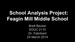 School Analysis Project: Feagin Mill Middle School