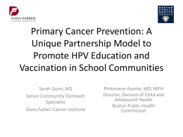 Update on BPHC Mobile Vaccination Program - Dana